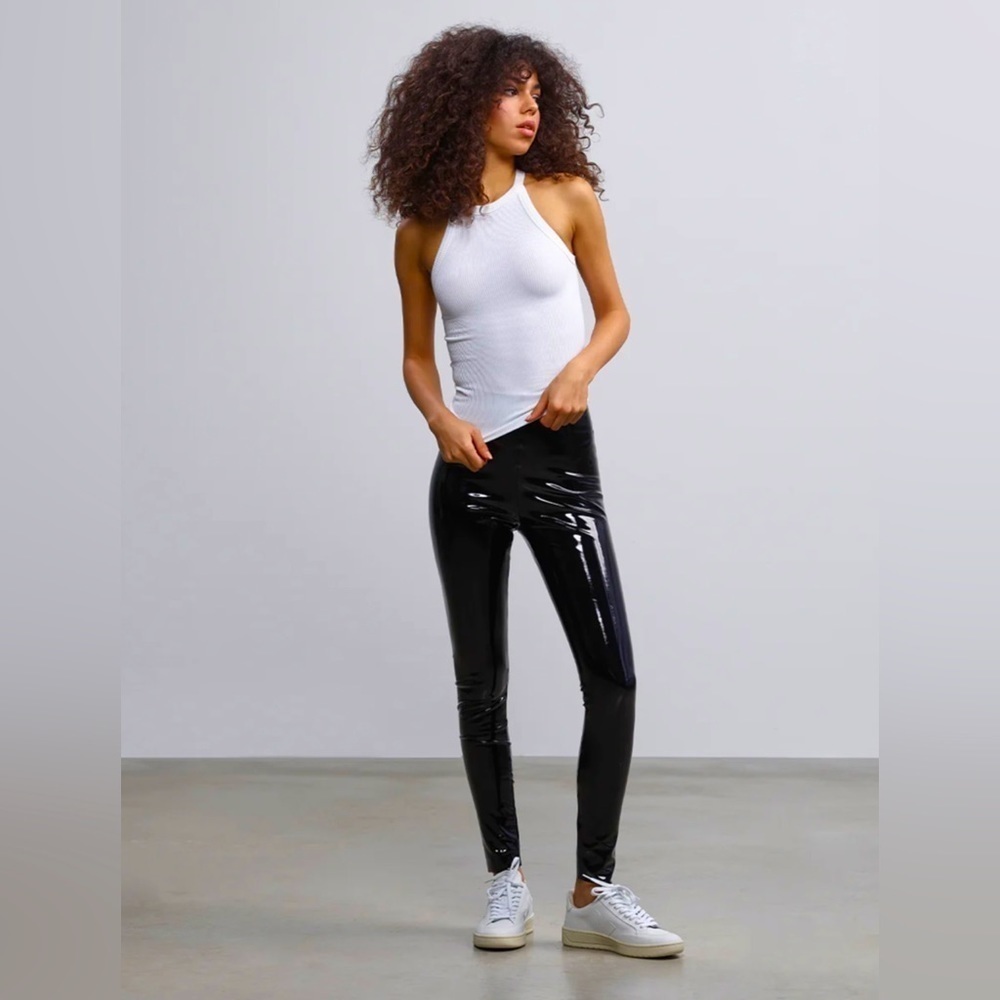 COMMANDO Faux Patent Leather Legging Black L